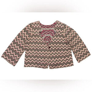 David Brooks Chevron Cardigan Knit Sweater Earthy Cottagecore Lagenlook Vintage